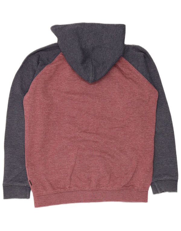 Maglione con cappuccio e zip Quiksilver per ragazzi 13-14 anni in cotone color block rosso