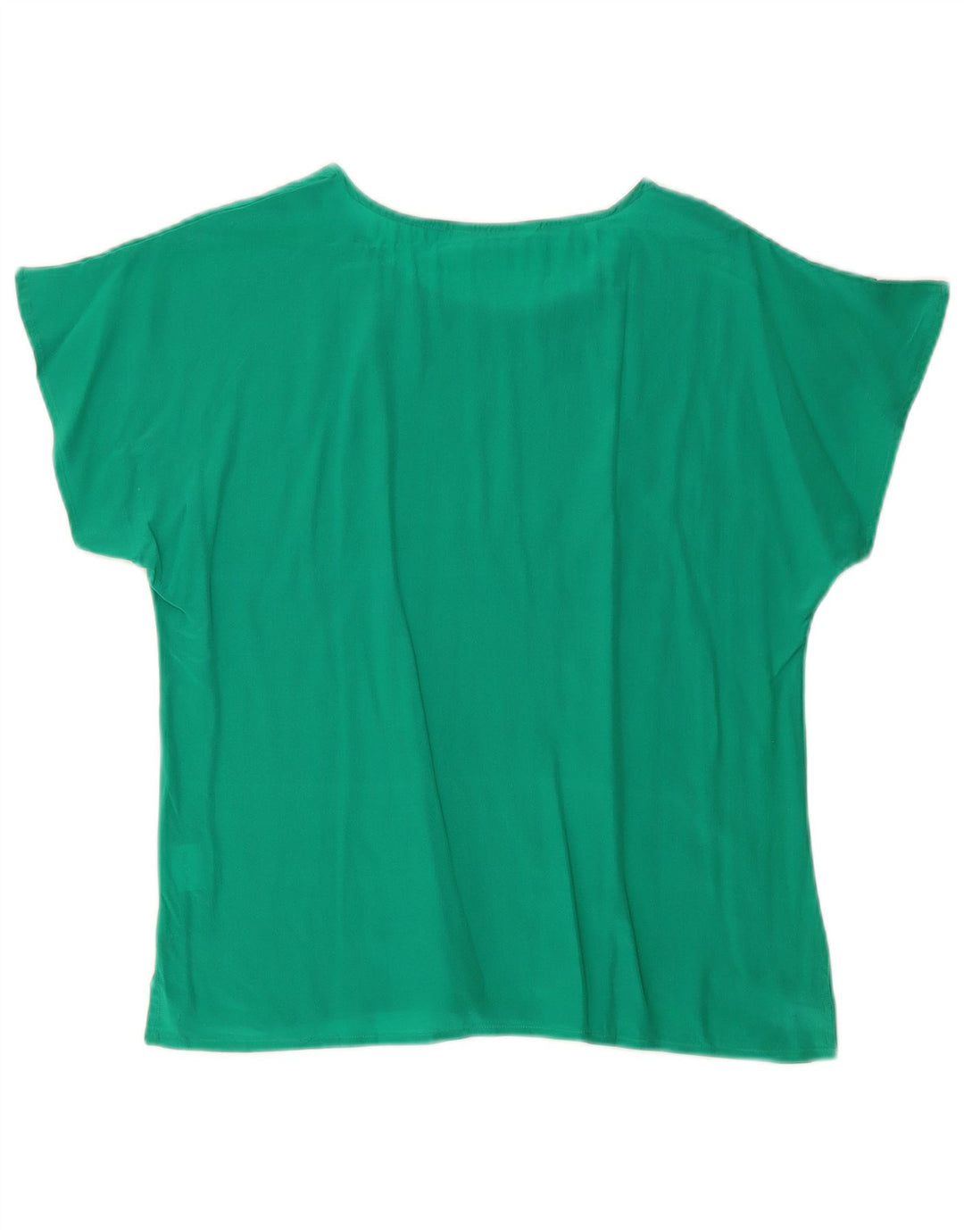 Camicetta ampia da donna VINTAGE Top UK 10 piccola seta verde