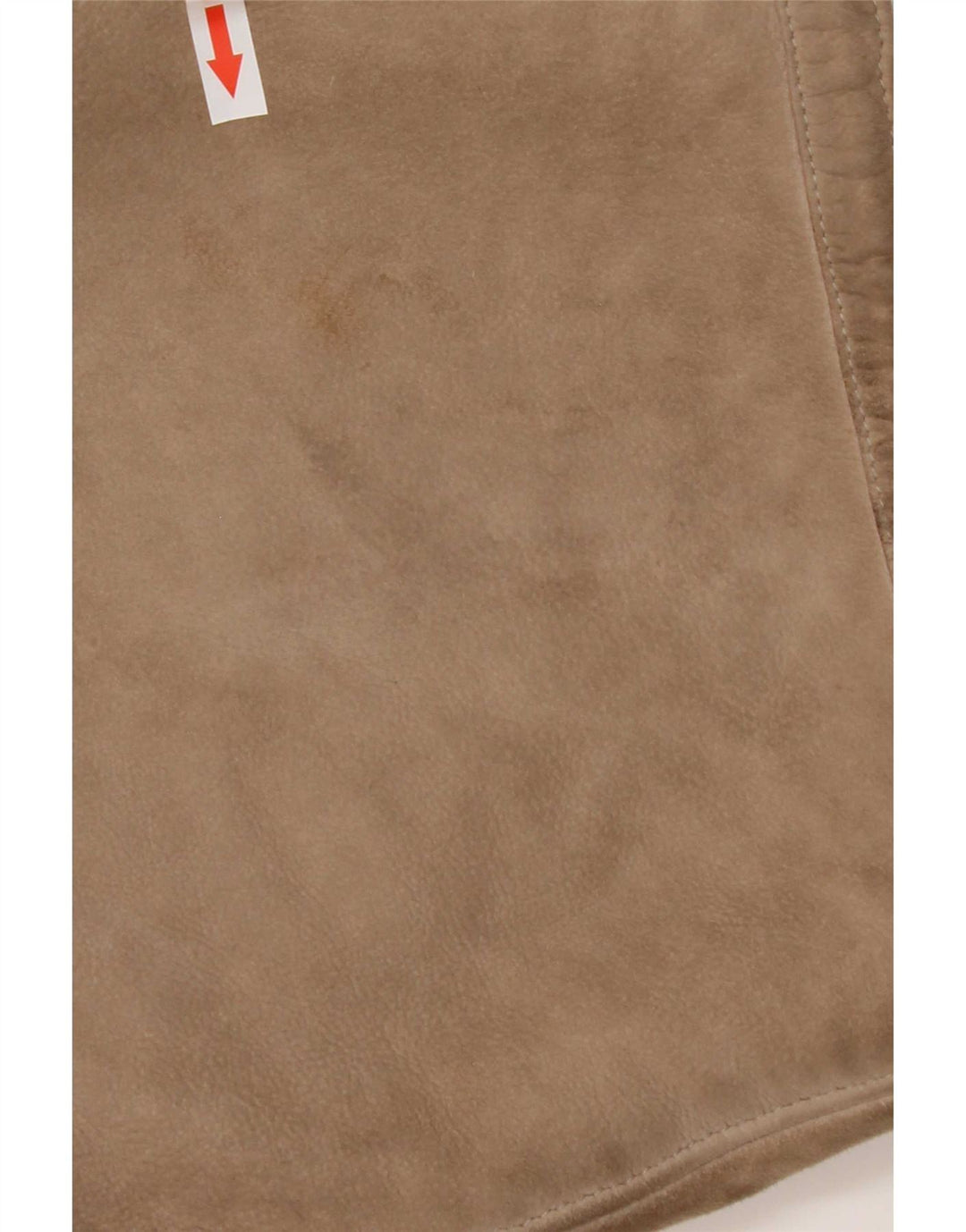 Cappotto in shearling vintage da donna con maniche a 3/4 UK 14 Beige medio