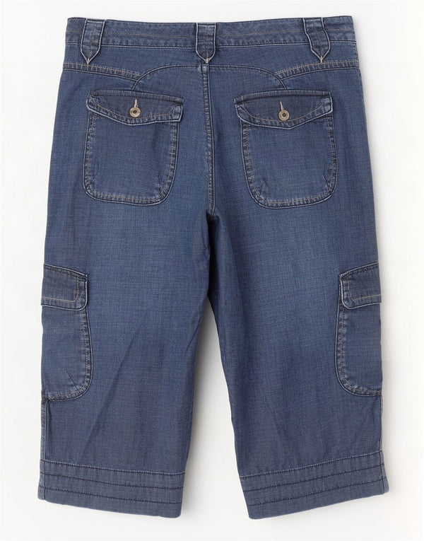 Pantaloncini cargo in denim da donna Monsoon UK 14 Medium W34 L20 Cotone blu