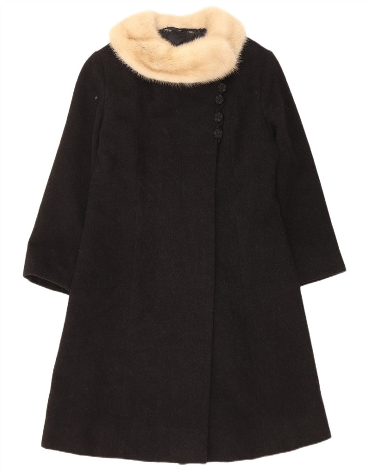 Cappotto vintage da donna UK 10 piccolo nero