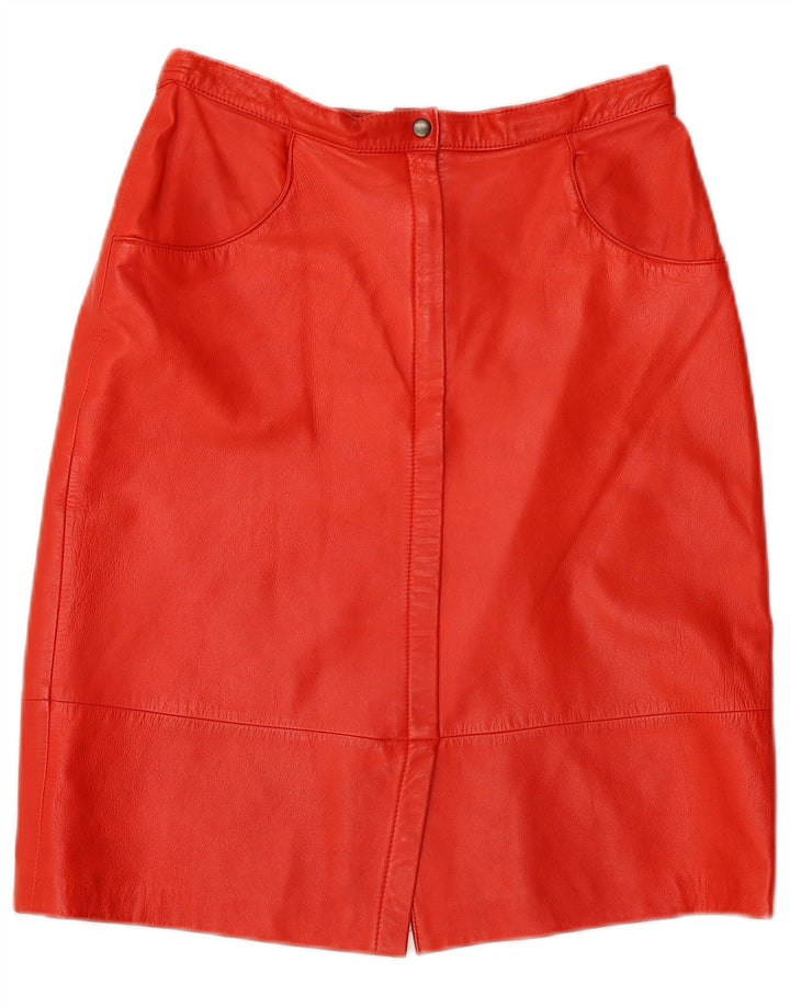 JEAN PIERRE MICHELET Gonna a vita alta da donna EU 42 Large W28 Pelle rossa