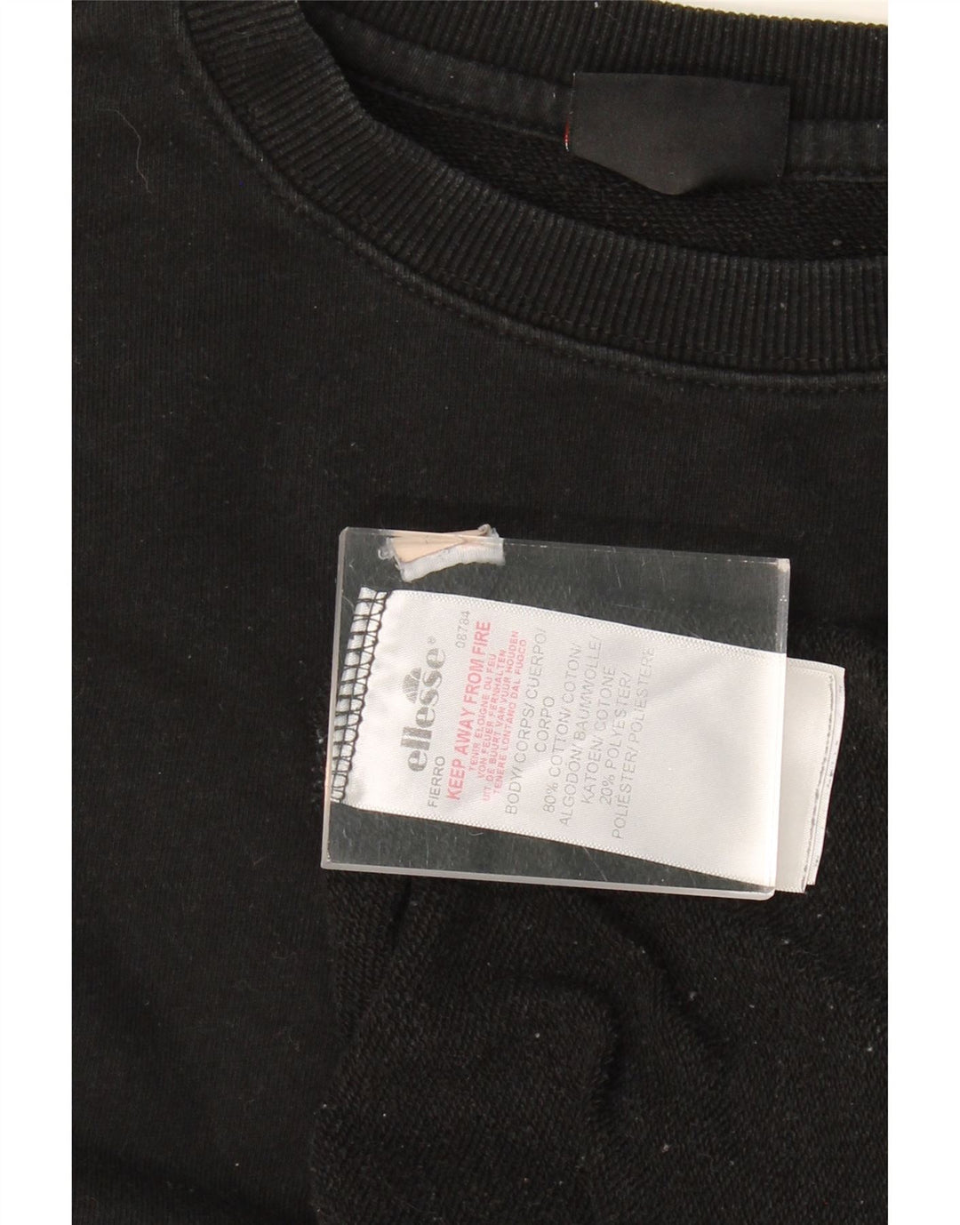 ELLESSE Mens Graphic Sweatshirt Jumper Medium Black Cotton