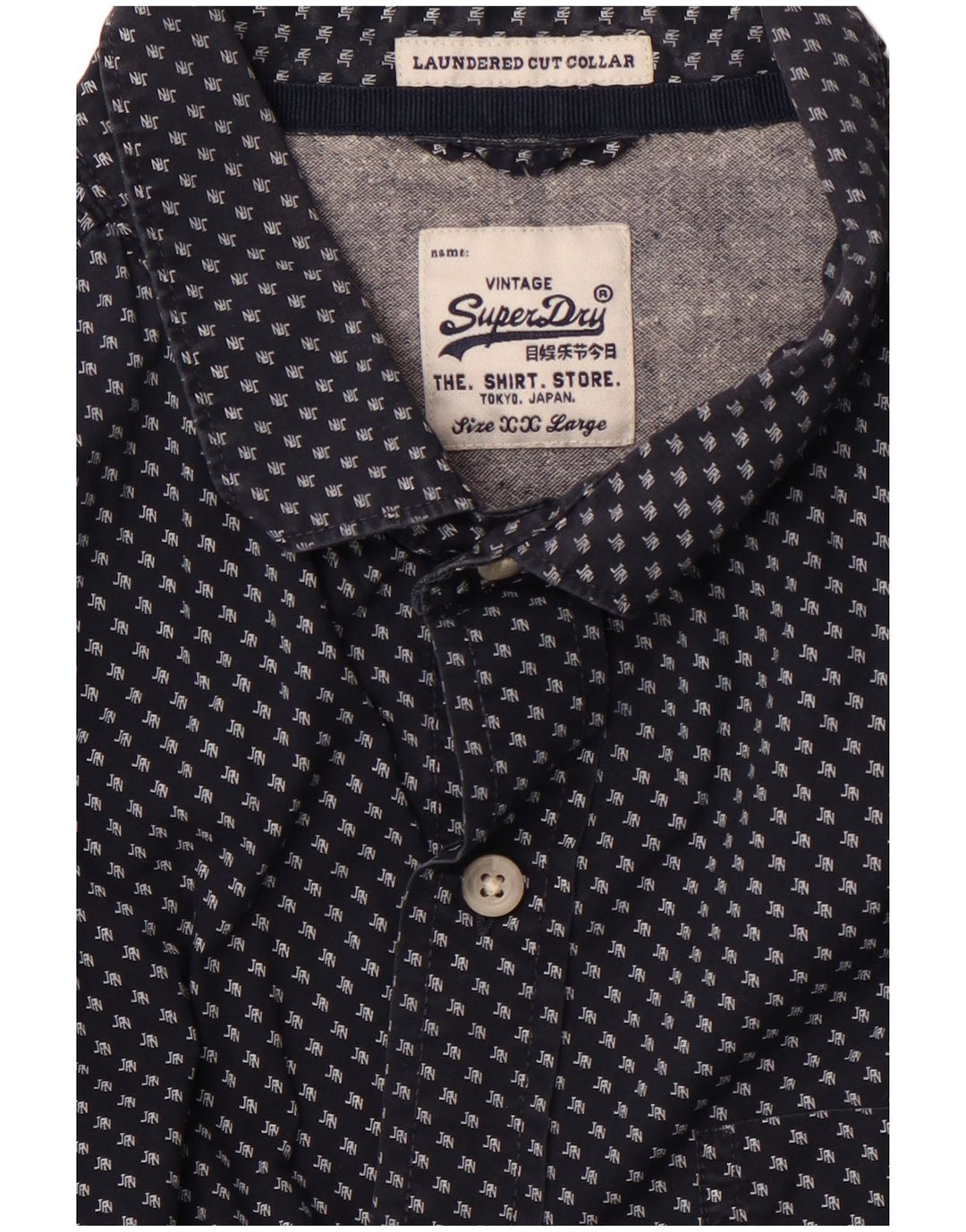 Camicia grafica da uomo SUPERDRY 2XL Blu navy maculato