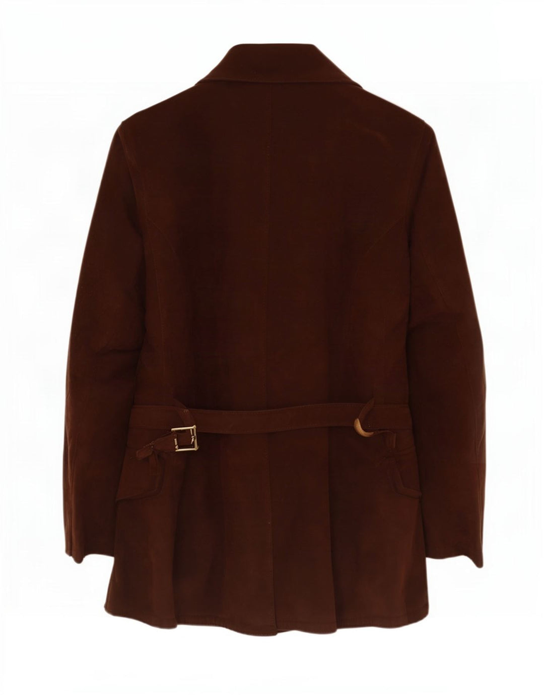 Giacca vintage in pelle scamosciata da donna UK 14 Marrone medio