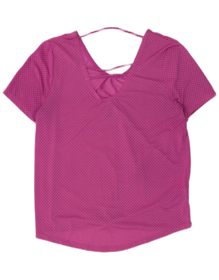 T-shirt NIKE Dri Fit da donna Top UK 14 poliestere maculato rosa medio