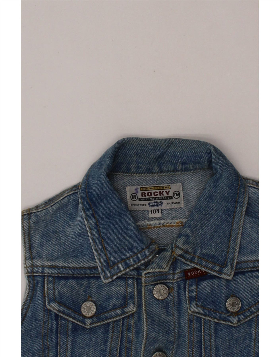 Gilet in denim per ragazzi ROCKY 3-4 anni in cotone blu
