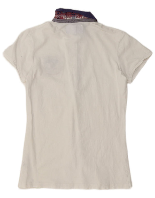 Polo geografica da donna Napapijri UK 12 Medium White Colourblock