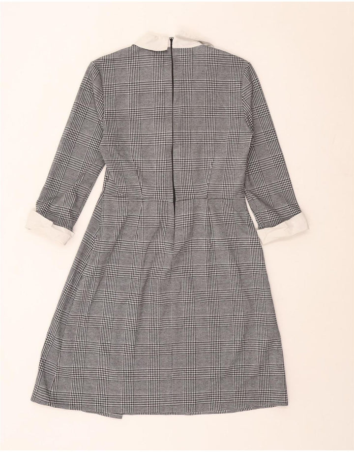Abito a trapezio da donna Marks & Spencer UK 10 piccolo pied de poule nero