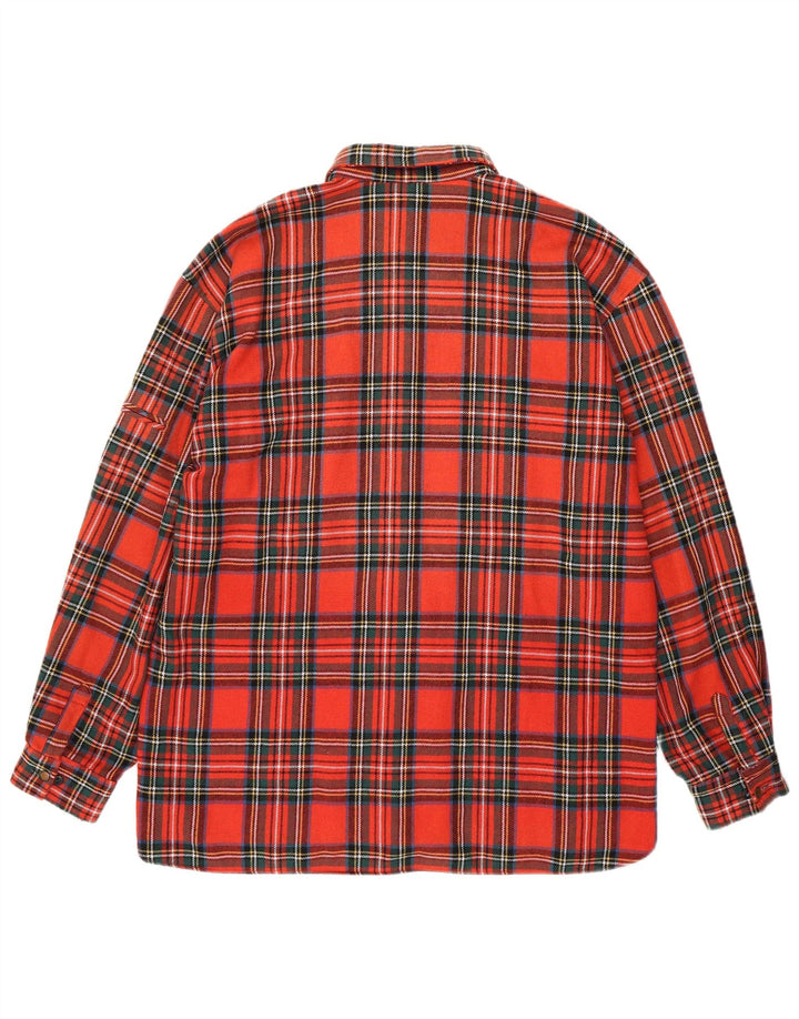 Camicia vintage da uomo in flanella XL scozzese rossa