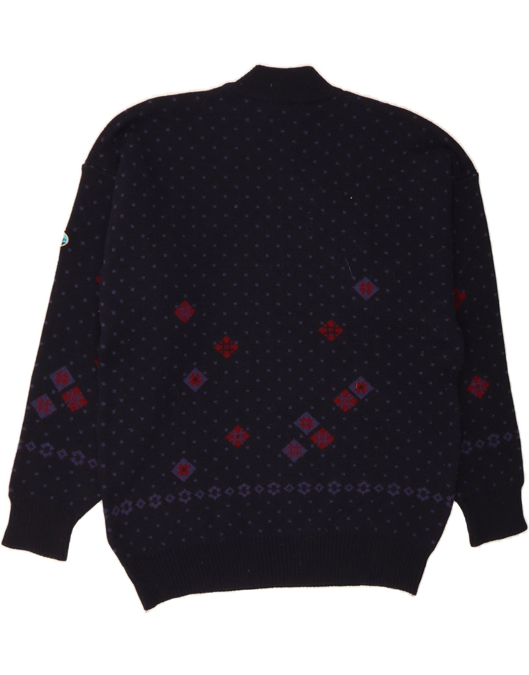 NORTH POLE Maglione da uomo con collo alto 2XL Lana Fair Isle blu navy
