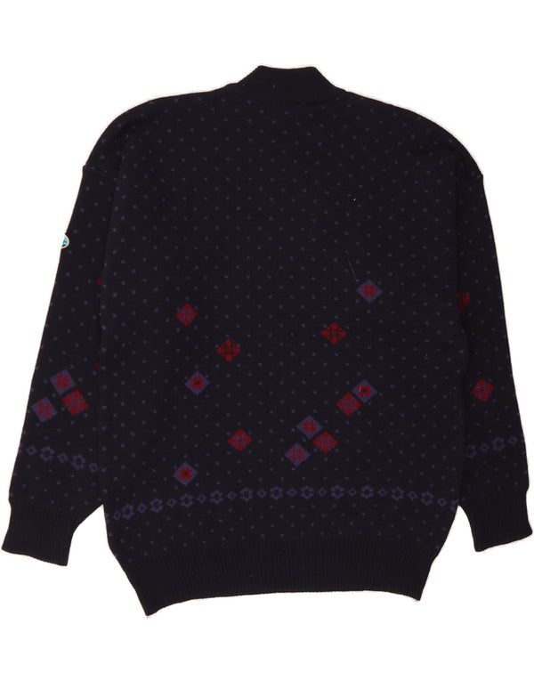 NORTH POLE Maglione da uomo con collo alto 2XL Lana Fair Isle blu navy