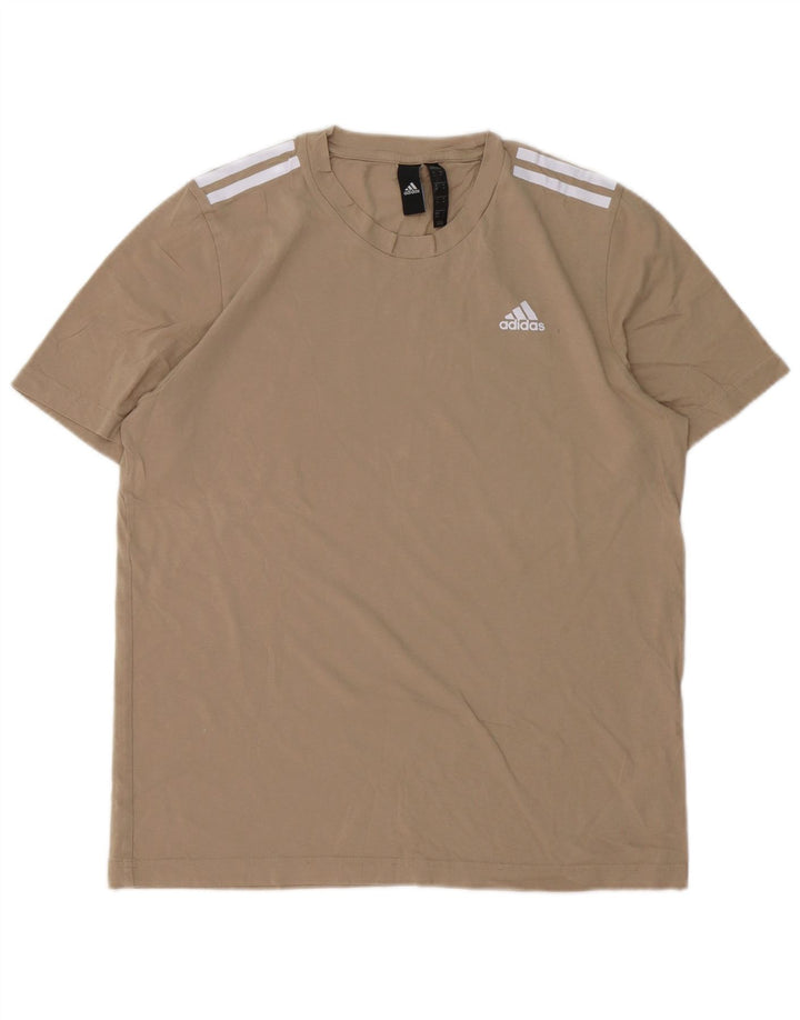 T-shirt da uomo Adidas Top in cotone beige medio