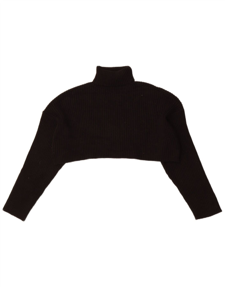 Maglione corto girocollo oversize da donna Zara UK 14 medio nero