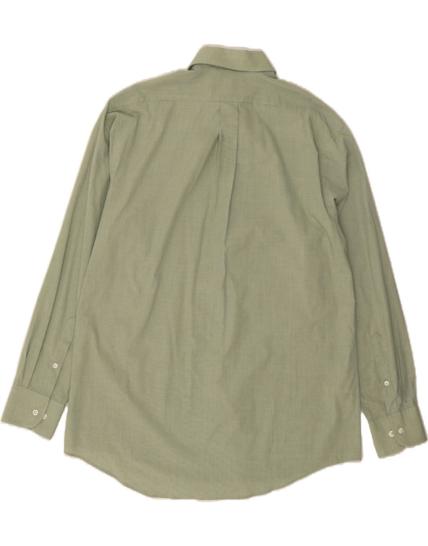 CHAPS Mens Regular Fit Shirt Size 16 1/2 Large Green Houndstooth Cotton