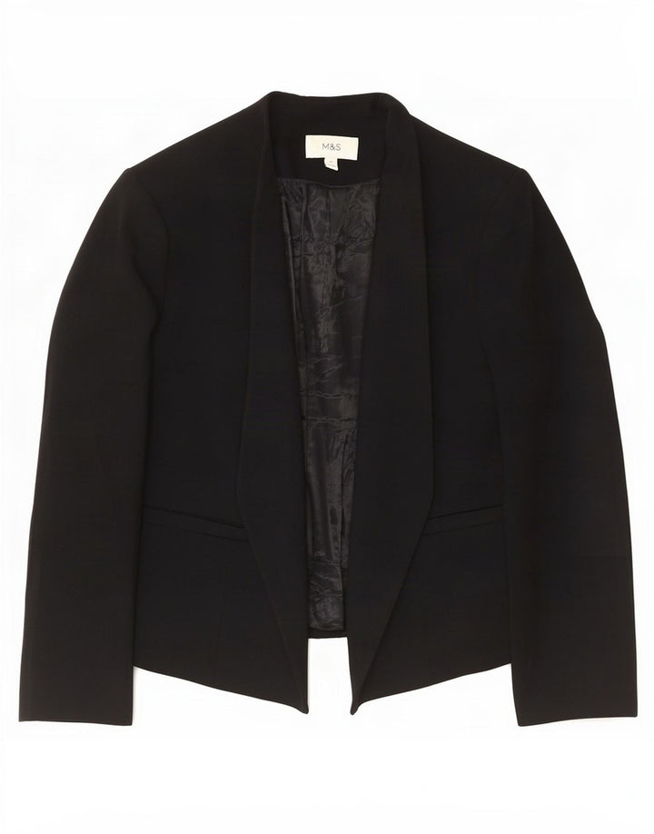 Giacca blazer aperta da donna Marks & Spencer UK 16 grande poliestere nero
