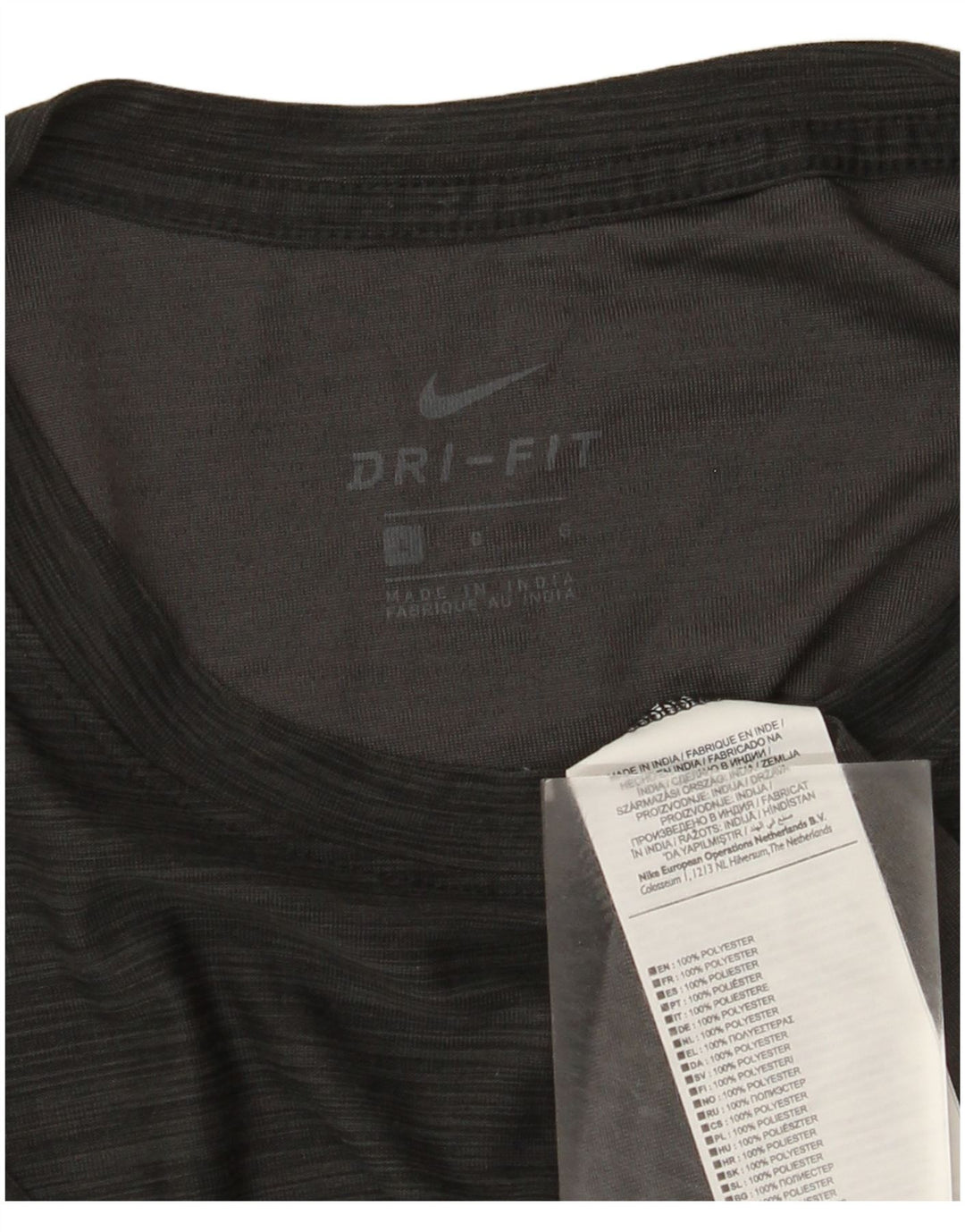 T-shirt Nike Dri Fit da uomo, grande, in poliestere chiazzato grigio