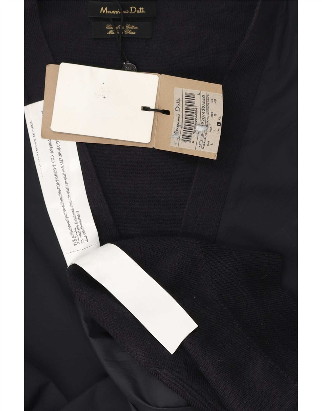 Massimo Dutti Maglione cardigan da uomo vestibilità regolare grande blu navy in poliammide