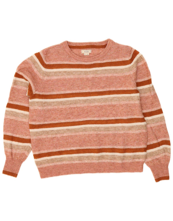Maglione maglione con scollo a barca da donna Fat Face UK 12 a righe rosa medio
