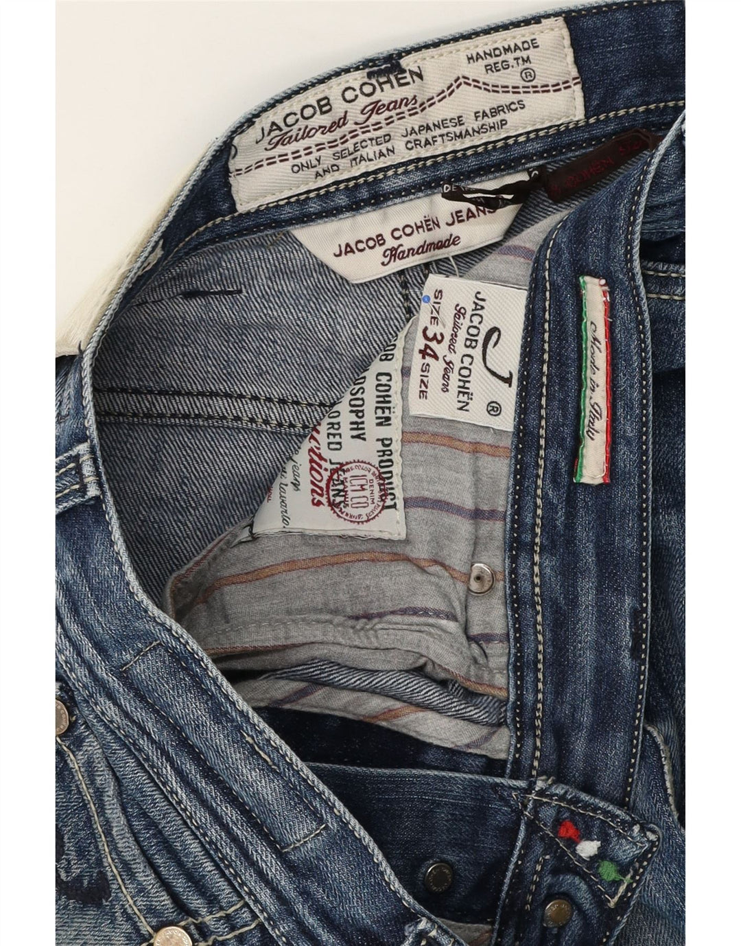 Jeans slim da uomo Jacob Cohen W34 L30 cotone blu