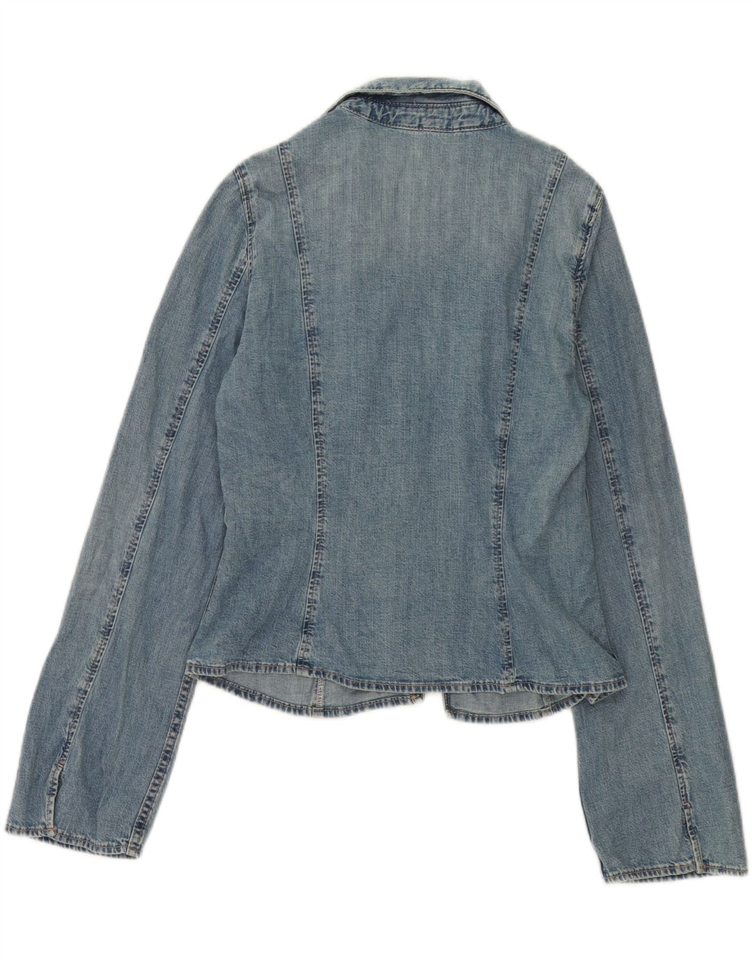 Giacca in denim avvolgente da donna Zara UK 18 XL cotone blu
