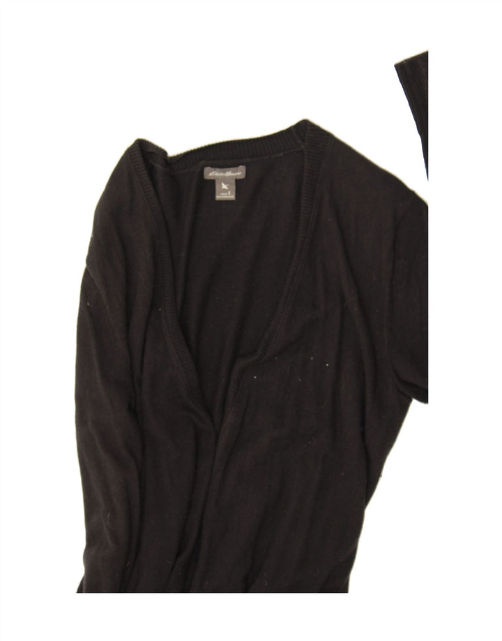 EDDIE BAUER Womens Open Cardigan Sweater UK 10 Small Black Cotton Vintage Eddie Bauer and Second-Hand Eddie Bauer from Messina Hembry 