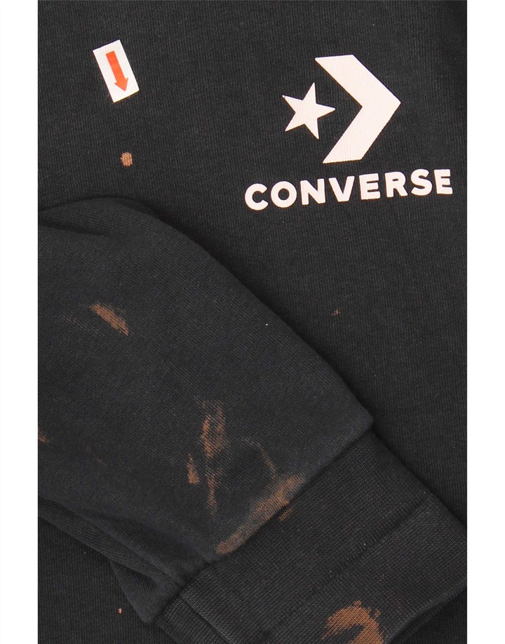 Converse Felpa da uomo Maglione in cotone nero medio