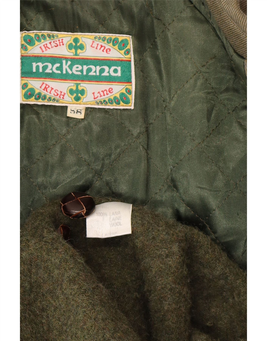 Soprabito da uomo vintage EU 58 4XL lana verde