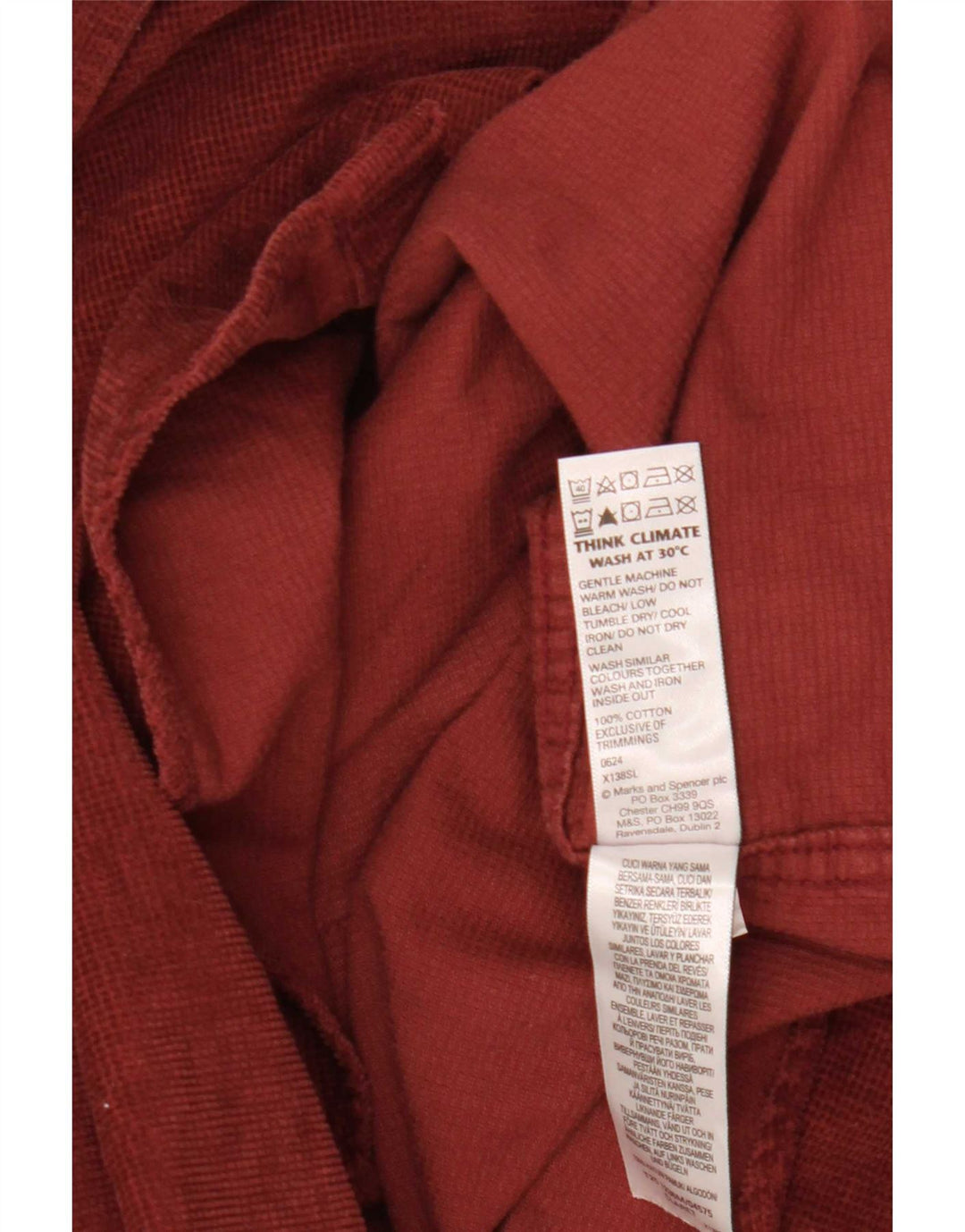 Camicia da uomo Marks & Spencer 2XL cotone bordeaux