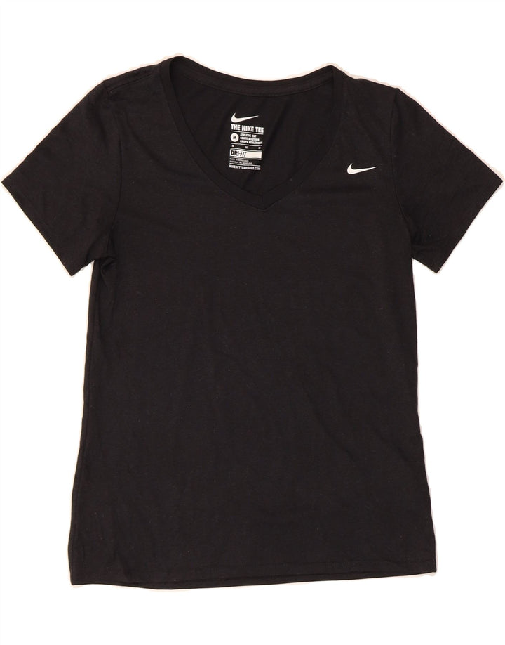 NIKE Womens Dri Fit T-Shirt Top UK 14 Medium Black Polyester Vintage Nike and Second-Hand Nike from Messina Hembry 
