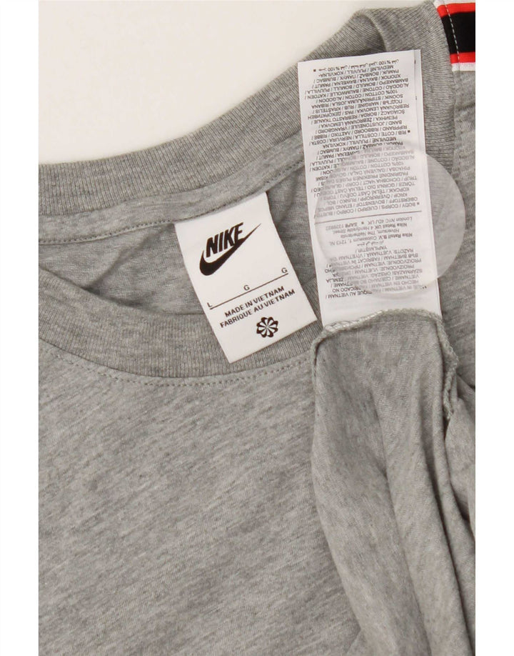 T-shirt grafica da uomo Nike Top Large in cotone color block grigio