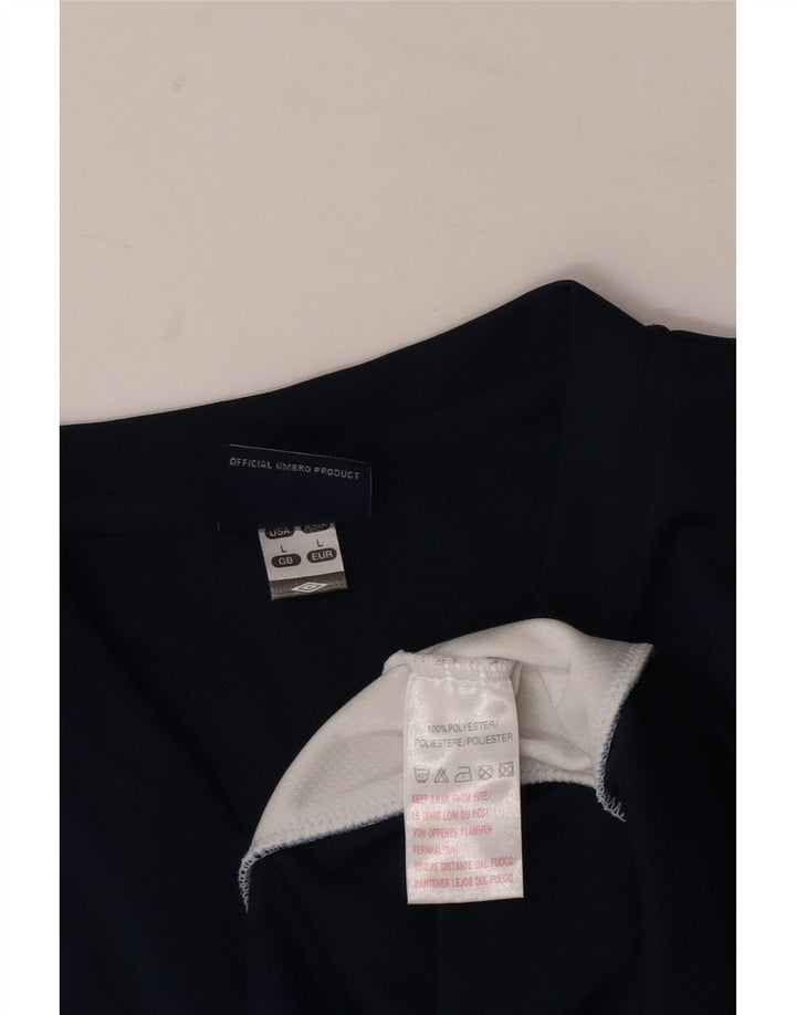 T-shirt grafica da uomo Umbro Top Large in poliestere color block blu navy