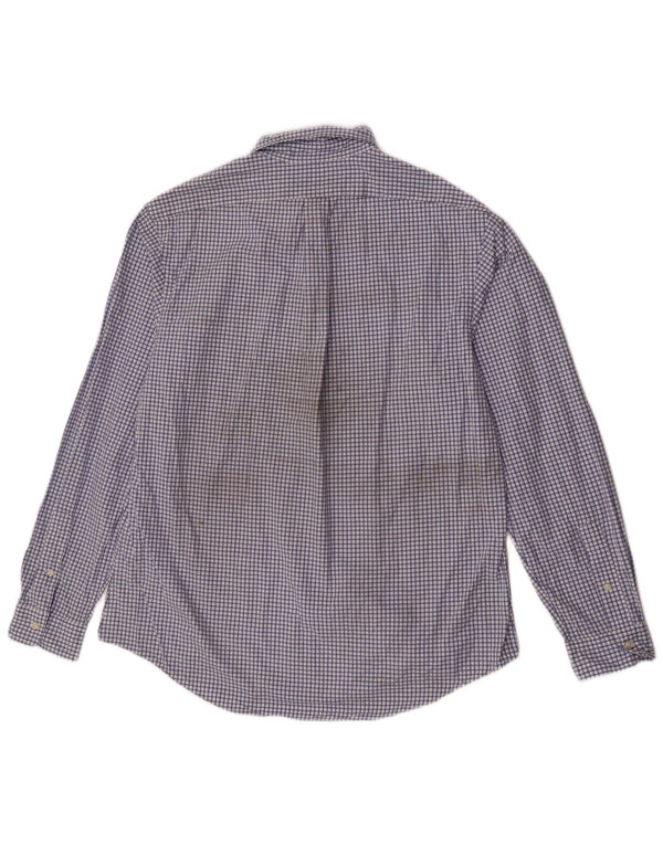 Polo Ralph Lauren Camicia da uomo su misura taglia 17 1/2 43 XL cotone a quadri blu