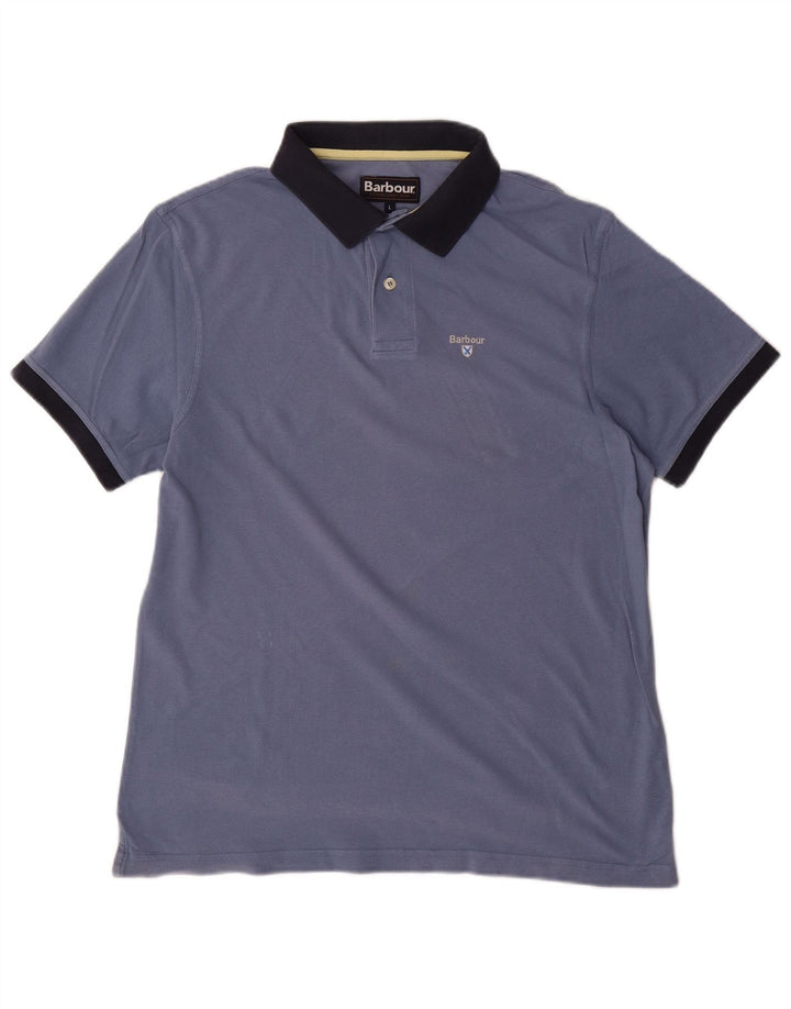 BARBOUR Polo Uomo Large Blu Cotone