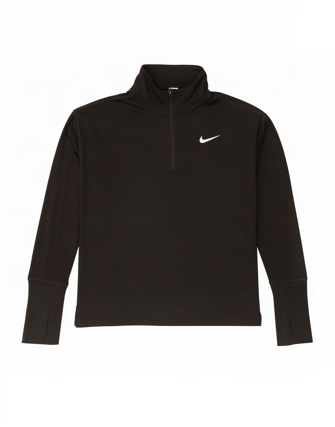 Tuta da ginnastica Nike Dri Fit da uomo con collo e zip, piccola, in poliestere nero