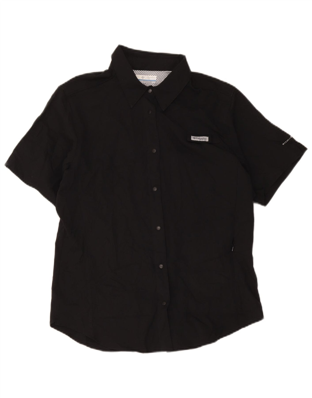 Camicia a maniche corte Columbia Omni-Shade da donna UK 14 poliestere nero medio