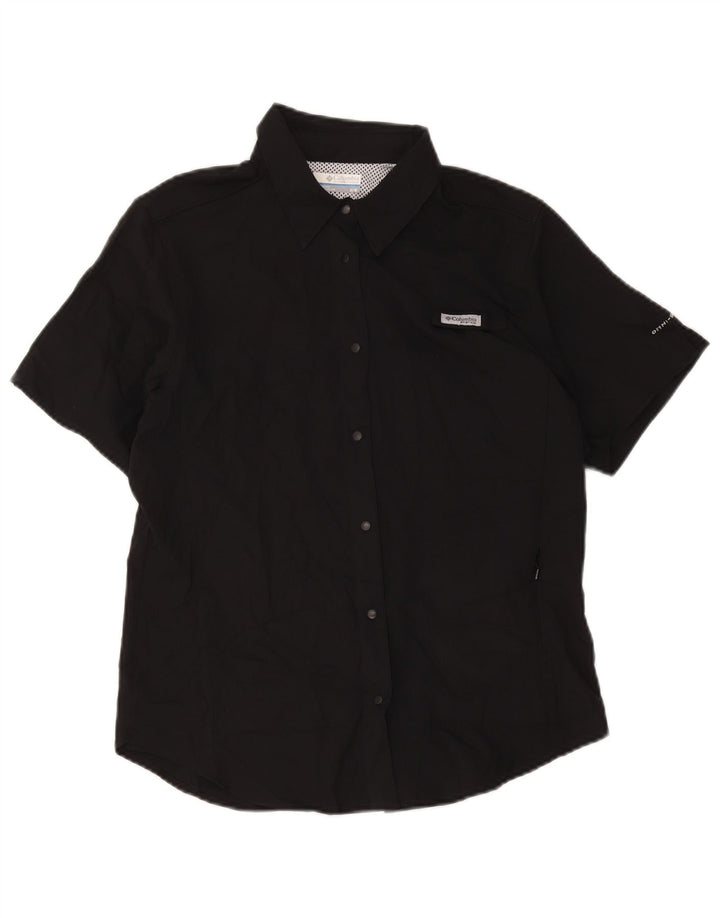 Camicia a maniche corte Columbia Omni-Shade da donna UK 14 poliestere nero medio