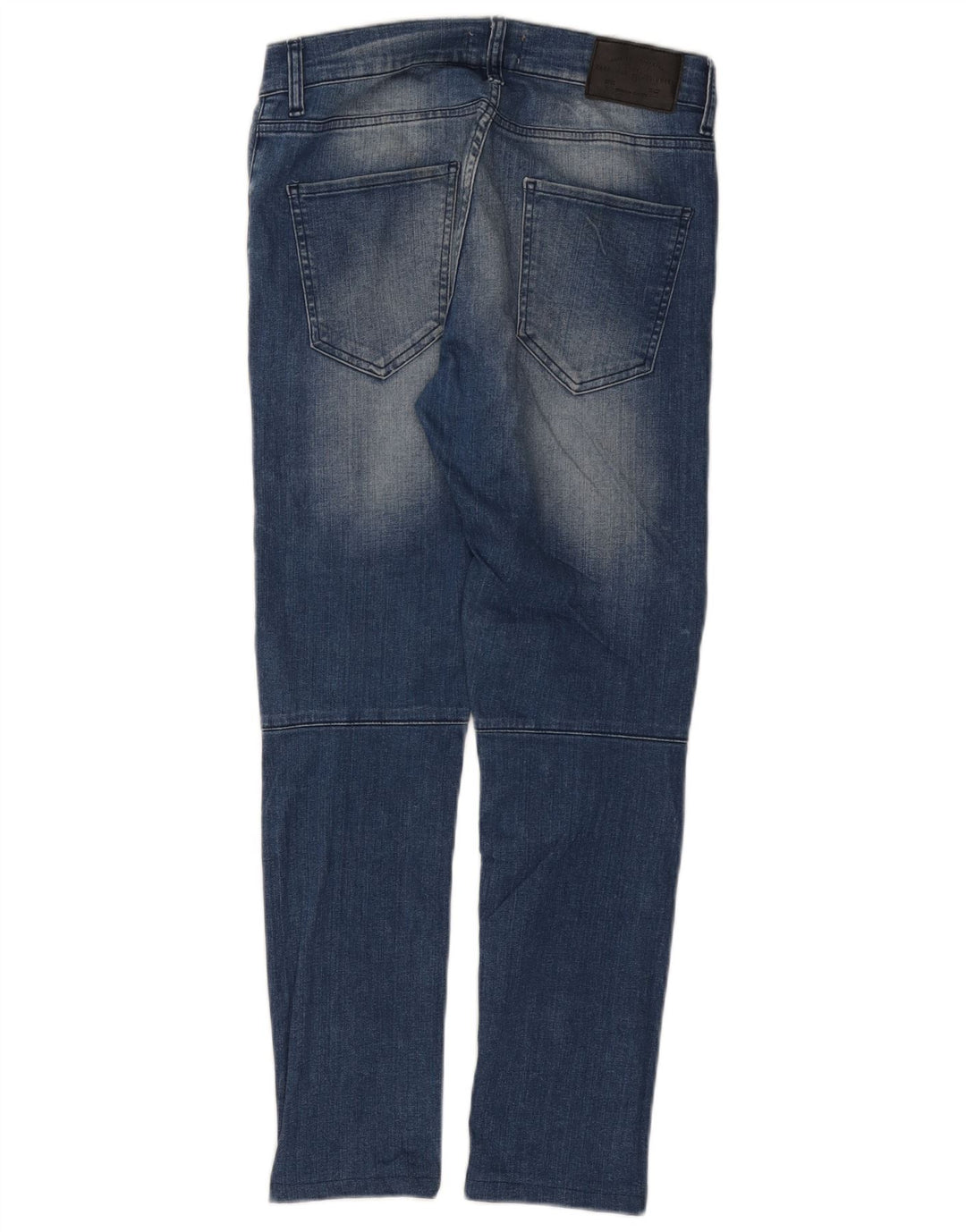 Jeans slim invecchiati da uomo Zara EU 40 medio W31 L28 blocco di colore blu
