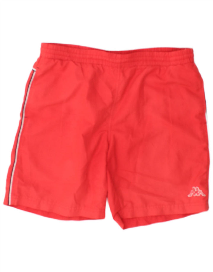 Pantaloncini da bagno da uomo Kappa in poliestere color block rosso medio