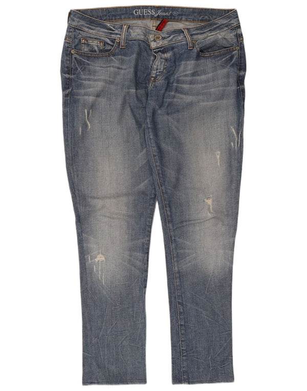 Jeans slim invecchiati Guess da donna W31 L29 cotone blu