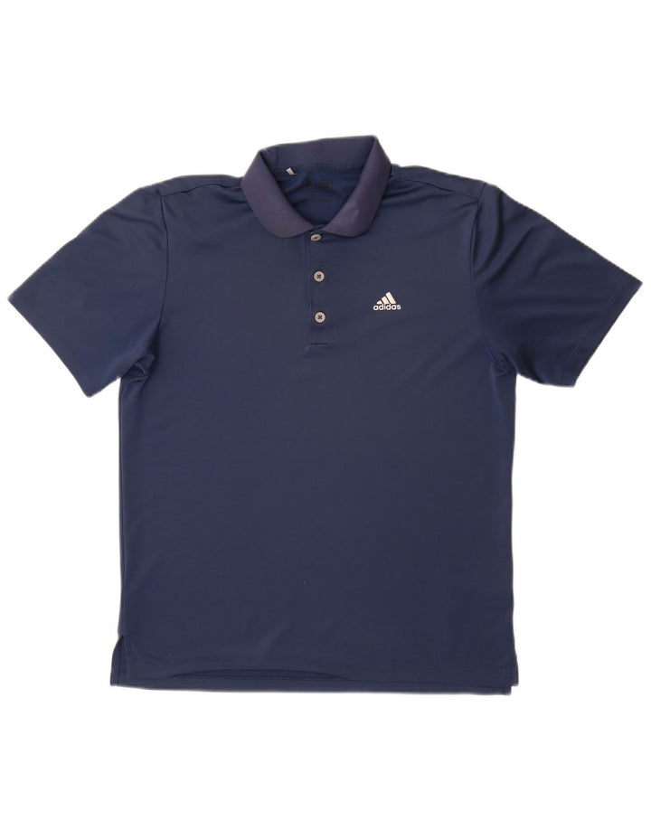 Polo ADIDAS da uomo piccola in poliestere blu navy