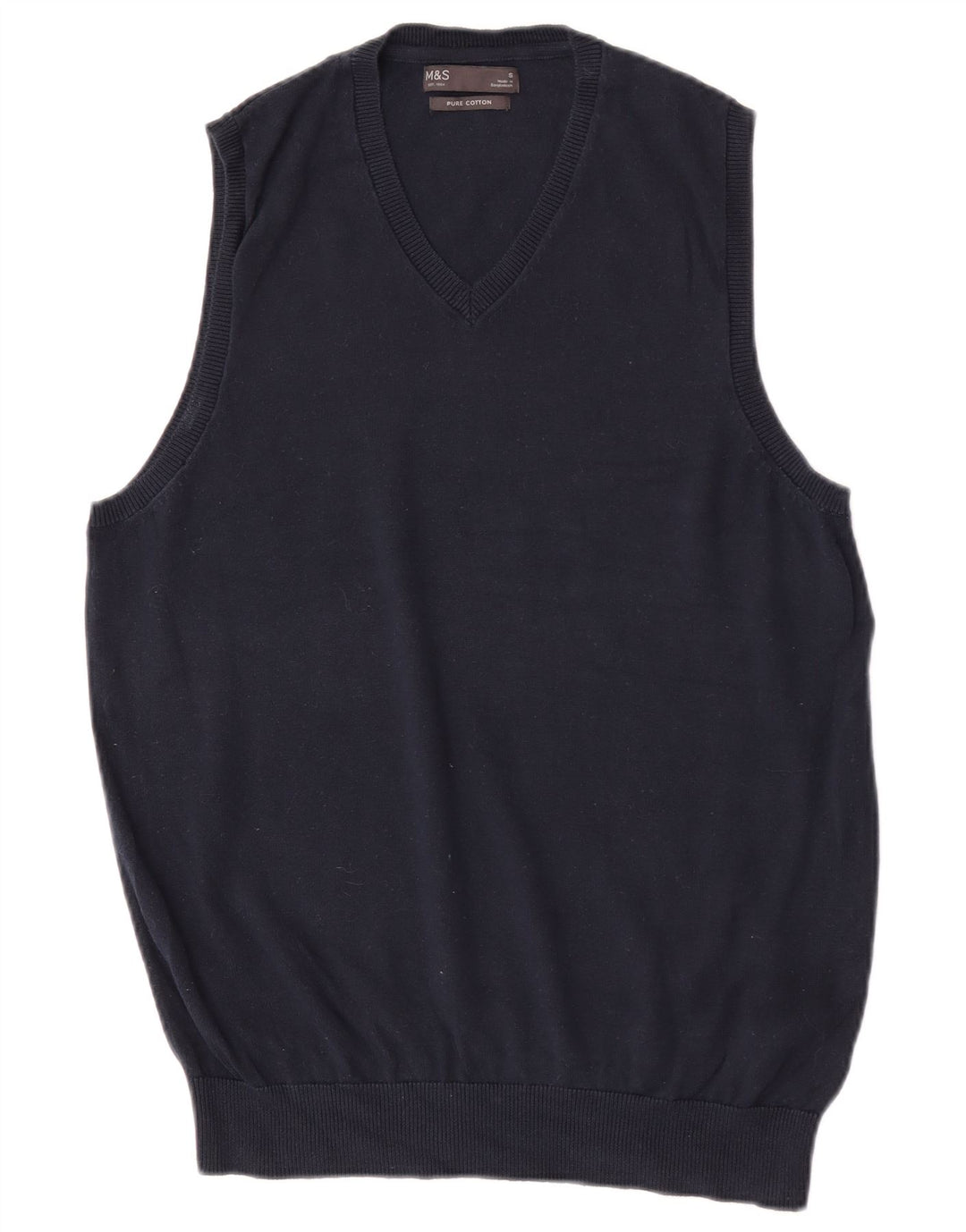 Canottiera da uomo Marks & Spencer piccola in cotone blu navy