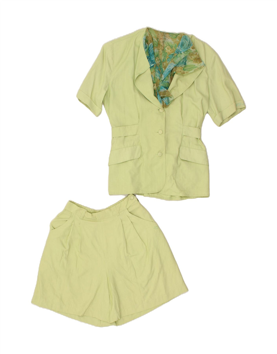 LAURA BIAGIOTTI Girls 3 Button 2 Piece Set 14-15 Years W24 Green Viscose Vintage Laura Biagiotti and Second-Hand Laura Biagiotti from Messina Hembry 