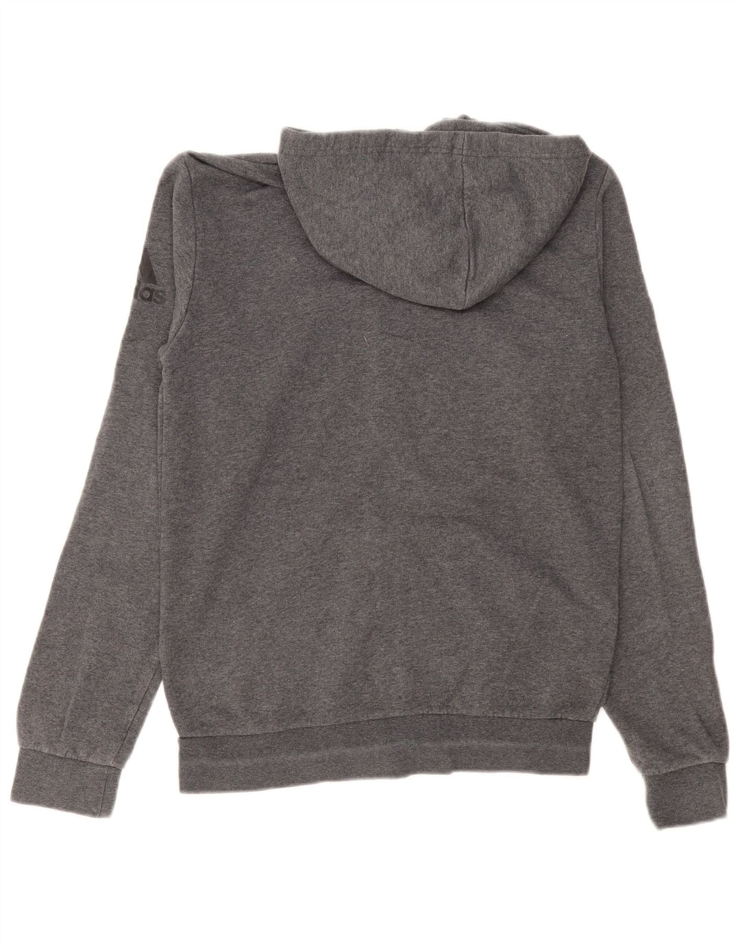 Maglione con cappuccio e zip Adidas da uomo piccolo in cotone grigio