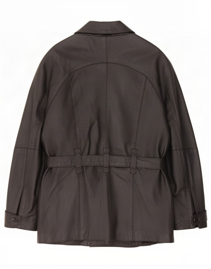 Giacca in pelle oversize da donna Morena UK 10 piccola nera