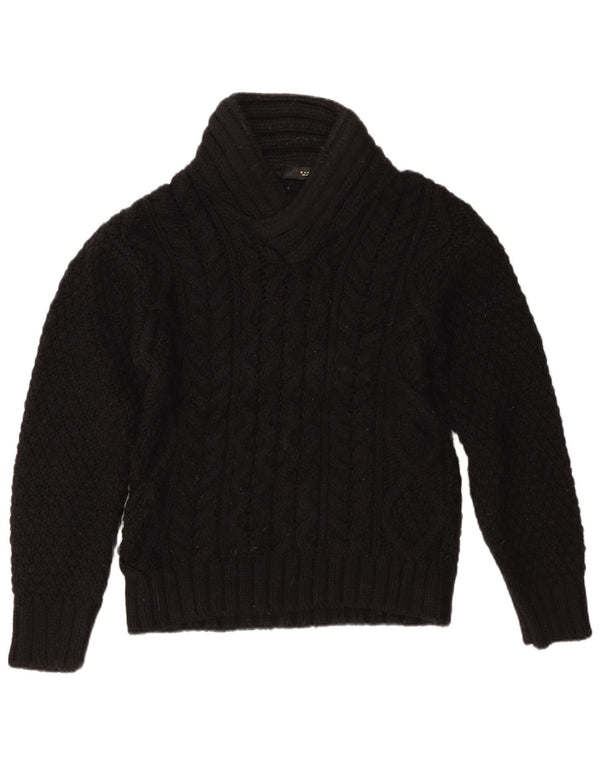 Maglione Zara da uomo con scollo a V, acrilico nero medio