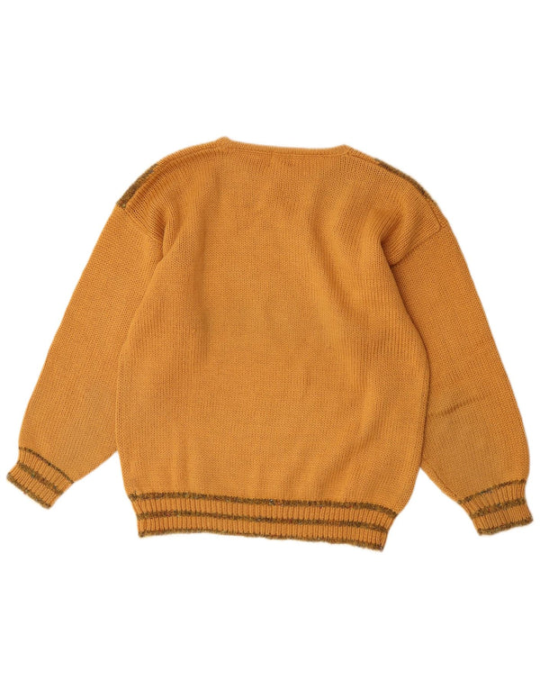 Maglione da donna con scollo a barca Miss Astor UK 14 Paisley giallo medio