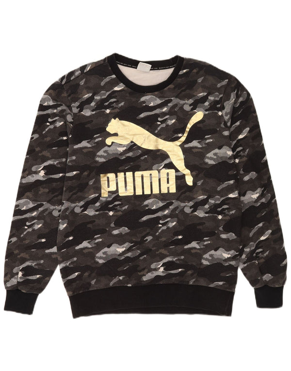 Felpa grafica da uomo Puma Maglione grigio medio mimetico