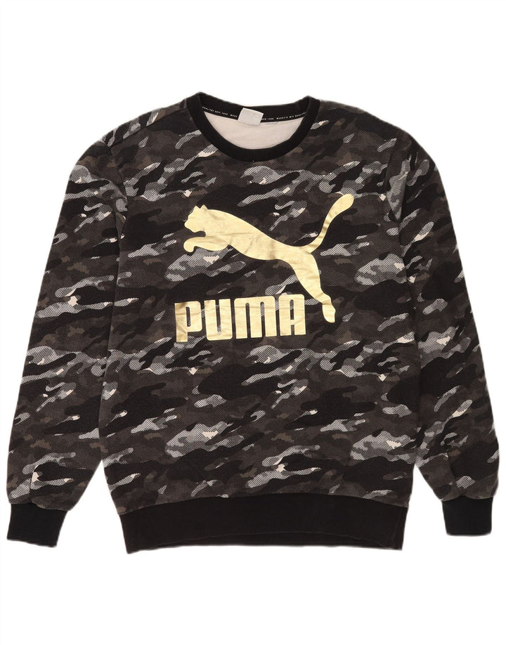 Felpa grafica da uomo Puma Maglione grigio medio mimetico