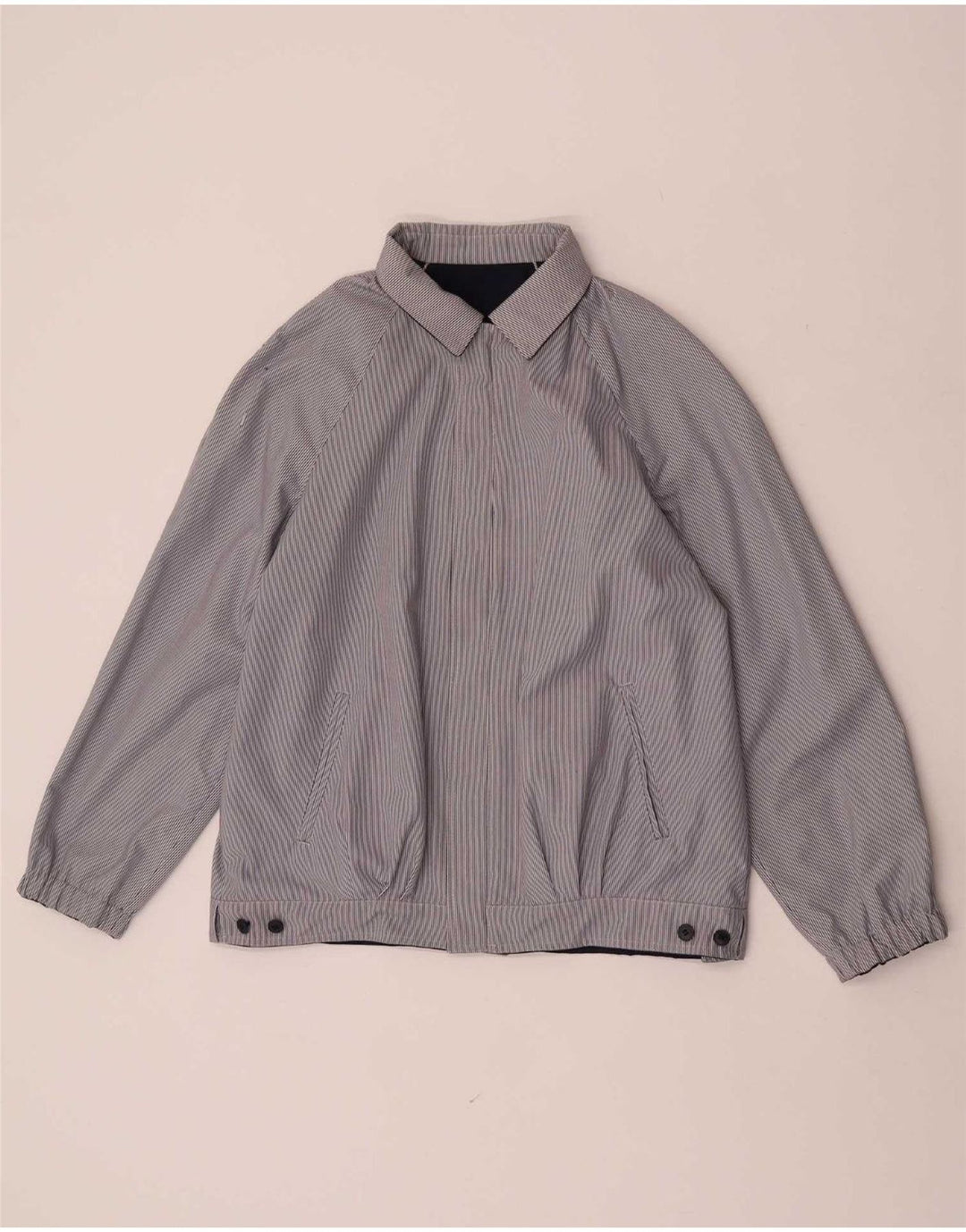 Giubbotto bomber reversibile vintage da donna EU 38 medio in poliestere blu navy